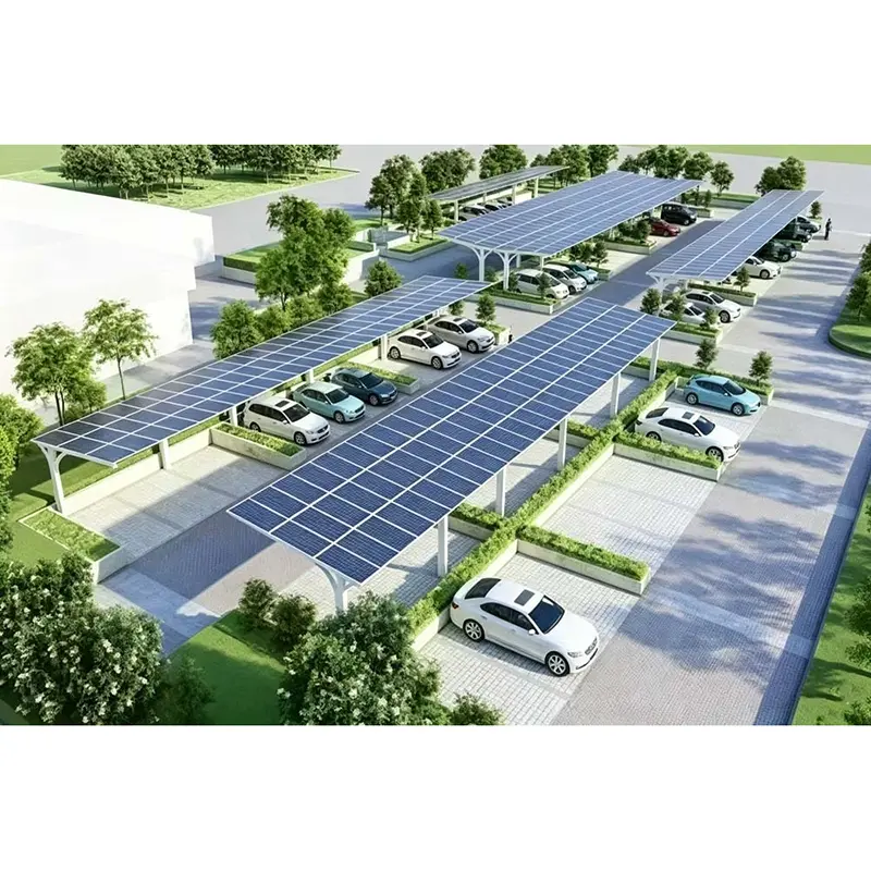 Square Tube Solar Carport ລະບົບ